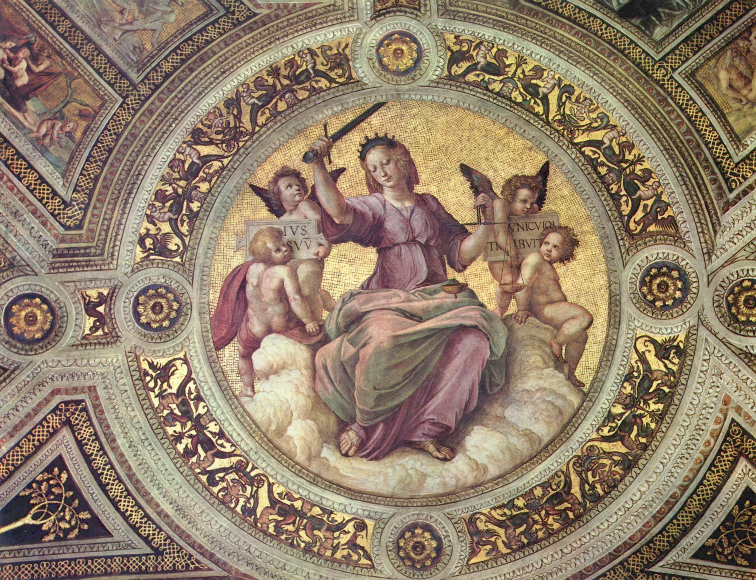 Gerechtigkeit Fresko von Raffael im Vatikan